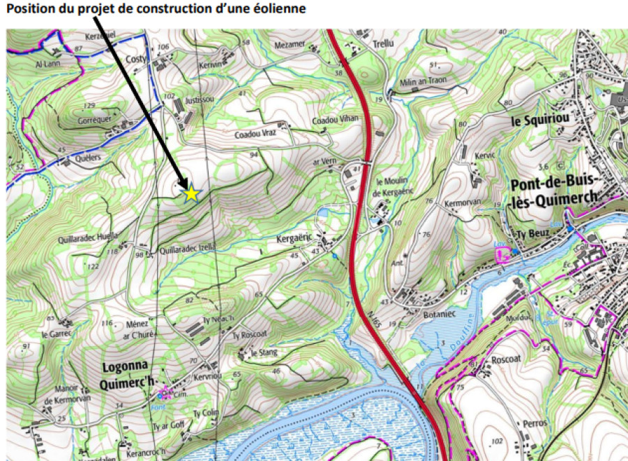 Implantation éolienne  1 /25 000